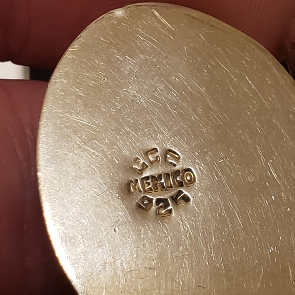 Sterling Silver And Onyx Pendant Mexico 925 - Picture 3 of 8